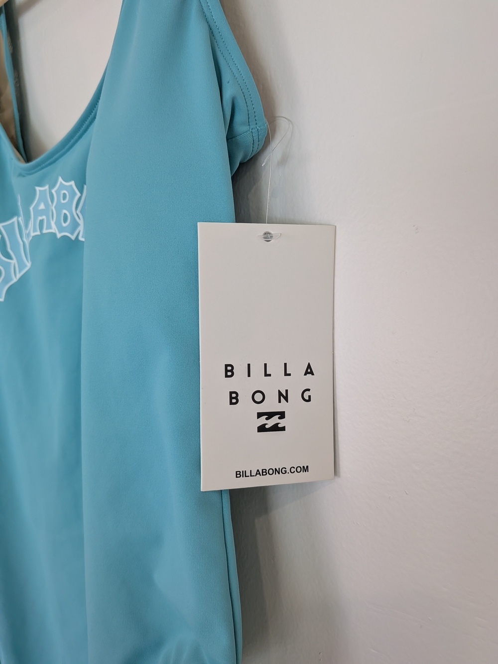 Billabong Blue Solid One Piece Swimsuit Wide Strap High Leg Lined Stretch XL - Picture 5 of 9